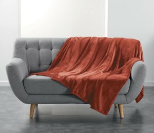 Κουβέρτα - Ριχτάρι 180x220cm super soft Σχ.Flanou terracotta 100% polyester