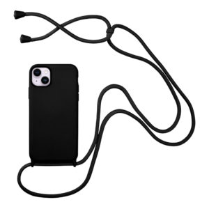 Θήκη TECH PROTECT Liquid Σιλικόνης με κορδόνι λαιμού,/ώμου για Apple iPhone 14 6.1 - Μαύρο