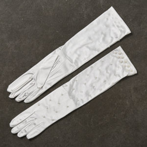 Νυφικά Γάντια με Χάντρες Εκρού 2116-14, nv23-02-03000-0191-ekrou
