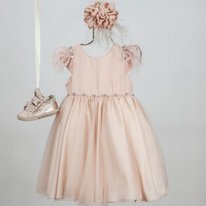 Βαπτιστικό φορεματάκι για κορίτσι Old Pink Kiki 9311, Bambolino, bmb-9311