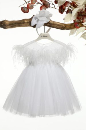 Βαπτιστικό Φορεματάκι για Κορίτσι Λευκό Κ4580-Λ, Mi Chiamo, mc-24-K4580-L