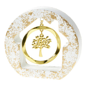 Κεραμικό Σπίτι με Δέντρο Ζωής Χρυσό (9x10x2,2cm) Κ424, nv23-30-00001-424