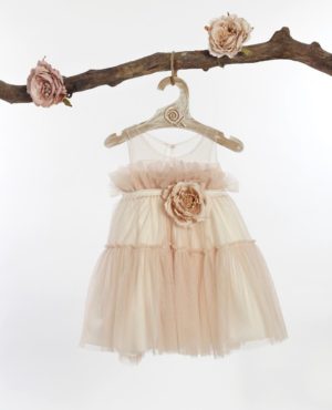 Βαπτιστικό φορεματάκι για κορίτσι Ιβουάρ-Σομόν Φ-596, Lollipop, bls-22-f-596