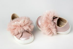 Χειροποίητο Βαπτιστικό Παπουτσάκι Sneaker για Κορίτσι Περπατήματος Dusty Pink K395P, Everkid, ever-s23-K395P