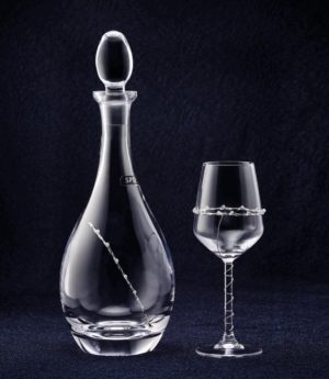 Ασημένιο Σετ Γάμου Καράφα – Ποτήρι 718 Silver 925 || Georgiou, sg-set718