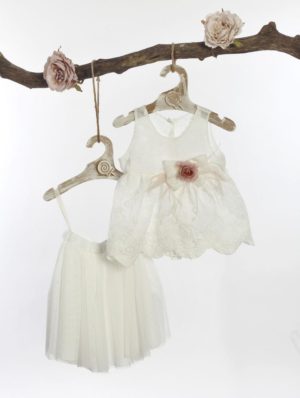 Βαπτιστικό σετ ρούχων για κορίτσι Λευκό Φ-594, Lollipop, bls-22-f-594