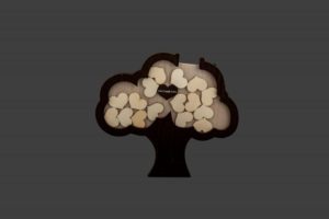 Ευχολόγιο Ξύλινο Δέντρο με Καρδιές AA701790, lvs-AA701790