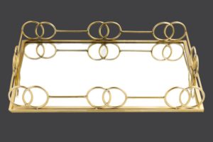 Δίσκος Γάμου Μεταλλικός με Καθρέπτη Χρυσό A443290 - La Vista, lvs-A443290