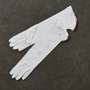 Νυφικά Γάντια σε Λευκό ΒΕ10-14″, nv23-02-03800-0103-white