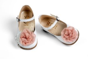 Χειροποίητο Βαπτιστικό Παπουτσάκι για Κορίτσι Περπατήματος Λευκό-Dusty Pink Κ468Α, Everkid, ever-s24-K468A