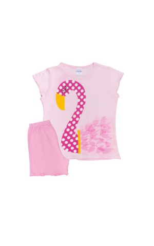 Πιτζάμα Παιδική Καλοκαιρινή Σετ 2 τεμαχίων με Τύπωμα για Κορίτσι Ροζ Ψιλή Πλέξη Υφάσματος, Βαμβακερό 100% - Pretty Baby, pb-63111