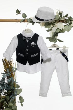 Βαπτιστικό Κοστουμάκι για Αγόρι Μπλε-Λευκό Α4656, Mi Chiamo, mc-24-A4656