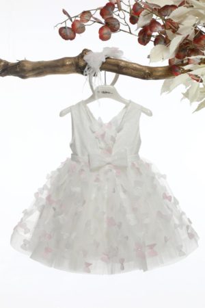 Βαπτιστικό Φορεματάκι για Κορίτσι Ιβουάρ-Ροζ Κ4581-ΙΡ, Mi Chiamo, mc-24-K4581-IR