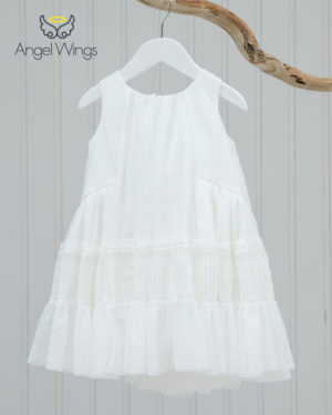 Βαπτιστικό φορεματάκι για κορίτσι Cornilia Εκρού, 142 Angel Wings, aw-20-142-ivory
