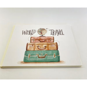 Βιβλίο Ευχών Ιβουάρ με Θέμα Βαλίτσες World Travel | 20,5 x 27,5cm | ΒΕΑ68, rin-bea68