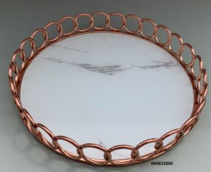 Δίσκος Γάμου Μεταλλικός με Καθρέπτη σε Ροζ Χρυσό NM823890 - La Vista, lvs-NM823890