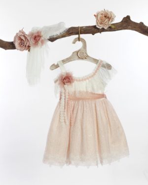 Βαπτιστικό φορεματάκι για κορίτσι Ιβουάρ-Σάπιο Μήλο Φ-593, Lollipop, bls-22-f-593