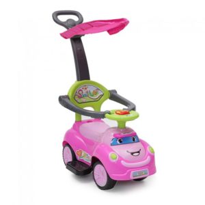 Moni Περπατούρα Αυτοκινητάκι Με Λαβή Γονέα Ride on Car Smile Pink 3800146241407, moni-101783