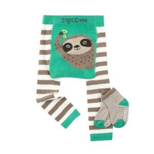 Grip+Easy Crawler Pants & Socks Set – Silas the Sloth - Zoocchini, bws-ZOO12510