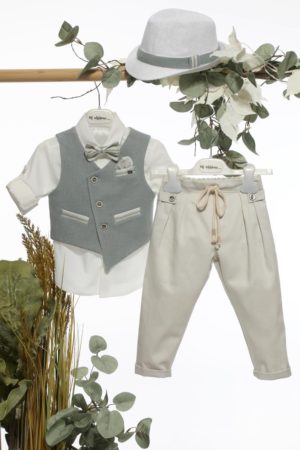 Βαπτιστικό Κοστουμάκι για Αγόρι Πράσινο-Λευκό Πάγου Α4650, Mi Chiamo, mc-24-A4650-prasino