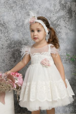 Βαπτιστικό φορεματάκι για κορίτσι Ivory Κ4322ΙΒ, Mi Chiamo, mc20-K4322-ivory