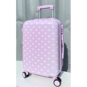 Βαλίτσα Trolley Ροζ με Λευκό Πουά ( 50x35) | ΒΑΛ2, rin-bal2