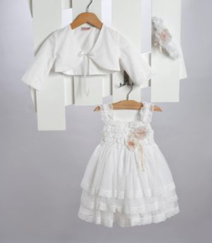 Βαπτιστικό Φορεματάκι για Κορίτσι Λευκό 2718-1, New Life, nl-2718-1