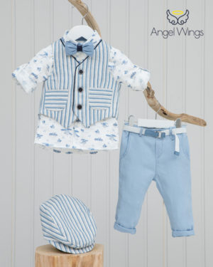 Βαπτιστικό κοστουμάκι για αγόρι 125 Σιέλ, Angel Wings, aw-20-125