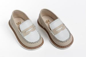 Χειροποίητο Βαπτιστικό Παπούτσι Περπατήματος για Αγόρι Λευκό-Εκρού A419Ε, Everkid, ever-s24-A419E