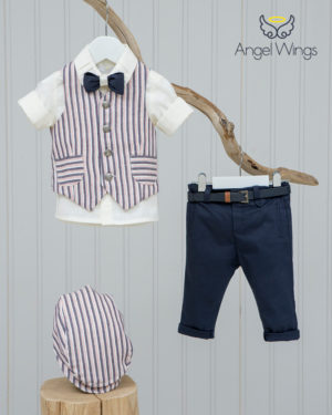 Βαπτιστικό κοστουμάκι για αγόρι 134 Μπλε-Ροζ, Angel Wings, aw-20-134