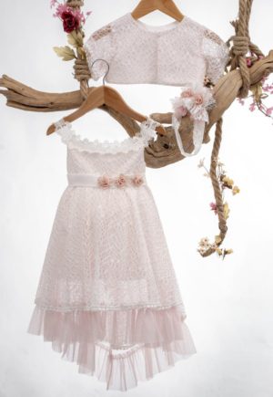 Βαπτιστικό Φόρεμα για κορίτσι Ροζ Κ144 Mak Baby, mak-k144