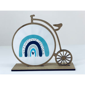 Ξύλινο Ποδήλατο με Ουράνιο Τόξο Σιέλ | ΤΡ29Α88, rin-tr29a88