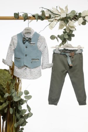 Βαπτιστικό Κοστουμάκι για Αγόρι Οινοπνευματί-Λαδί Α4669, Mi Chiamo, mc-24-A4669