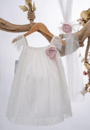 Βαπτιστικό Φόρεμα για κορίτσι Ιβουάρ Κ147 Mak Baby, mak-k147