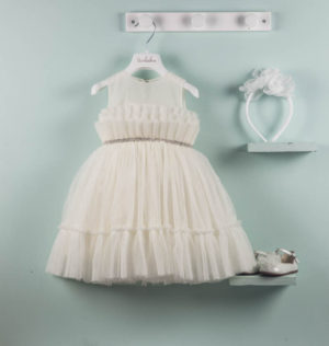 Βαπτιστικό φορεματάκι για κορίτσι Ιβουάρ Adele 9501, Bambolino, bmb-9501