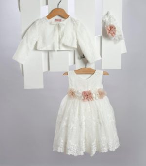 Βαπτιστικό Φορεματάκι για Κορίτσι Εκρού 2720-2, New Life, nl-2720-2