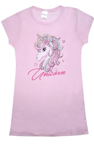 Παιδική Νυχτικιά Unicorn για Κορίτσι Ροζ Ανοιχτό Ψιλή Πλέξη Υφάσματος, Βαμβακερό 100% - Pretty Baby, pb-63127-roz-anoixto