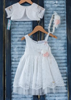 Βαπτιστικό φορεματάκι για κορίτσι Εκρού Κ67Ε Mak Baby, mak-k67e