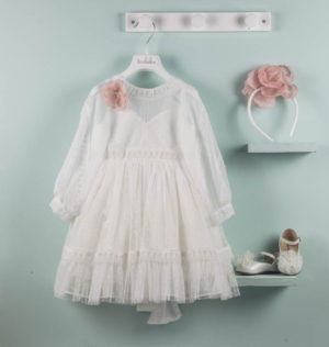 Βαπτιστικό φορεματάκι για κορίτσι Ιβουάρ Penny 9555, Bambolino, bmb-9555