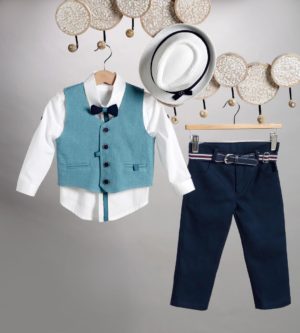 Βαπτιστικό Κοστουμάκι για Αγόρι Μπλε-Πετρόλ 2801-3, New Life, nl-2801-3
