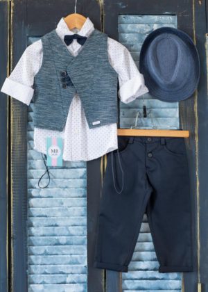 Βαπτιστικό κοστουμάκι για αγόρι Μπλε ΑΕ57 Mak Baby, mak-ae57
