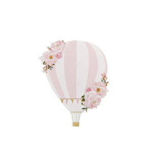 Μπομπονιέρα Βάπτισης Ξύλινο Ροζ Αερόστατο με Μαγνήτη 12cm ΜΓ-119, Bellissimo, bls-mg-119