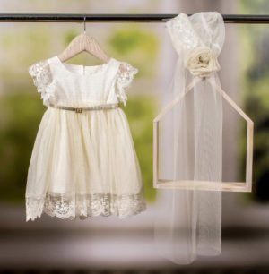 Βαπτιστικό φορεματάκι για κορίτσι Εκρού Tereza 8765, Bambolino, bmb-8765