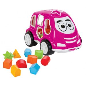 Εκπαιδευτικό Παιχνίδι Ταξινόμησης Αυτοκινητάκι 03187 Smart Shape Sorter Car Pink 12m+ 8693461001161 Pilsan, moni-107643