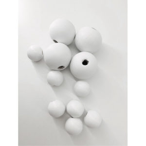 Ξύλινες Λευκές Χάντρες 2,5 CM συσκευασία 50τμχ | ΤΡ57Λ, rin-tr57l