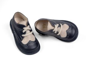 Χειροποίητο Βαπτιστικό Παπούτσι Περπατήματος για Αγόρι Μπλε-Εκρού Α420Μ, Everkid, ever-s24-A420M