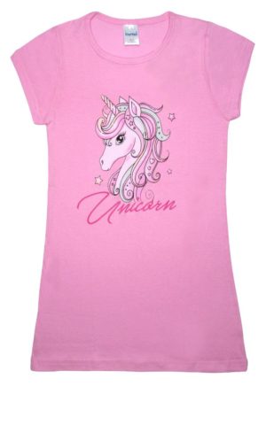 Παιδική Νυχτικιά Unicorn για Κορίτσι Ροζ Σκούρο, Ψιλή Πλέξη Υφάσματος, Βαμβακερό 100% - Pretty Baby, pb-63127-roz-skouro