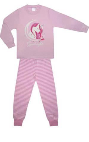 Πιτζάμα Παιδική Χειμερινή με Τύπωμα Goodnight για Κορίτσι Ροζ, Βαμβακερή 100% - Pretty Baby, pb-64987-roz