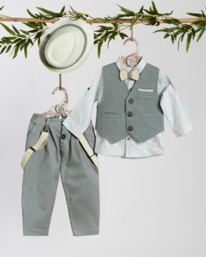 Βαπτιστικό Κοστουμάκι για Αγόρι Πράσινο ΚΔ-2413, Lollipop, bls-24-KD-2413