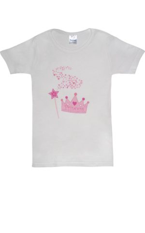 Παιδικό Φανελάκι Princess 1 τμχ Λευκό-Ροζ Κοντό Μανίκι, Βαμβακερό 100% - Pretty Baby, pb-07382
